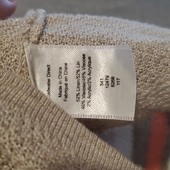 *2/$10* Coldwater Creek Sleeveless V Neck Striped Lightweight Sweater Tunic - Picture 4 of 7